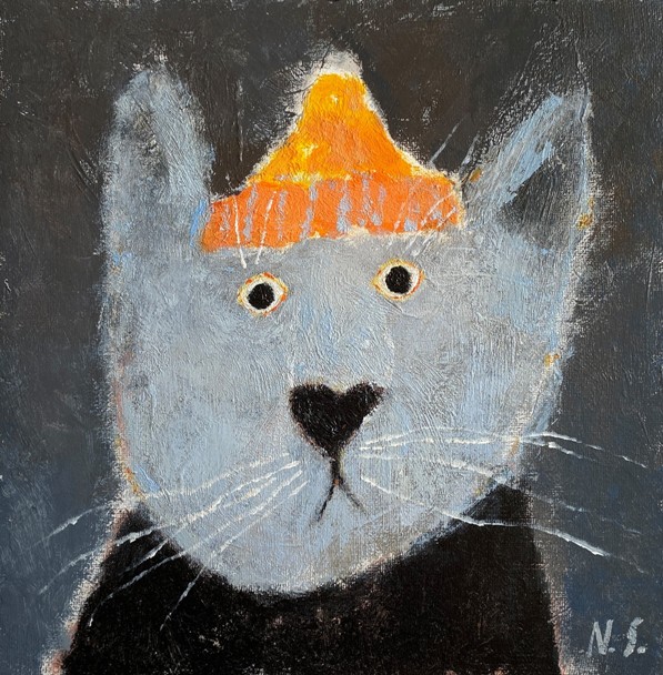 'Cat in the Orange Hat' by artist Natalia Shaloshvili